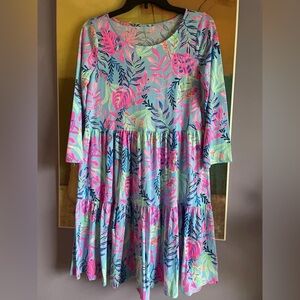 NWT Lilly Pulitzer Geanna Swing Dress Porto Blue Youve Been Spotted S Small new